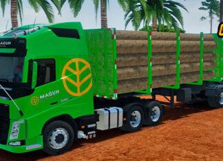 Skins Volvo FH Verde No Bitrem Florestal Maguh
