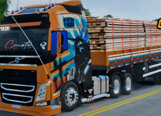 Skins Volvo FH Pintura Especial Jesus Cristo no Bitrem