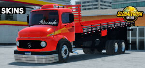 Skins Mercedes Benz 1113 Vermelho Com Faixas Originais 0418848hggh