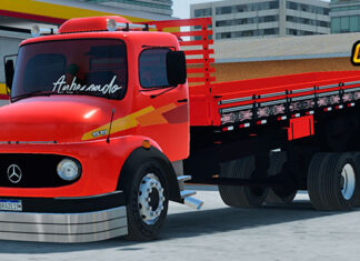 Skins Mercedes Benz 1113 Vermelho Com Faixas Originais