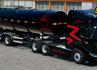 Skins Iveco S Way Preto Conjunto na Carreta Tanque ‘QUALIFICADO’