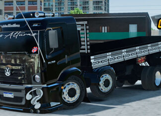 Skins VW Constellation Preto Frente Quebrada Realista