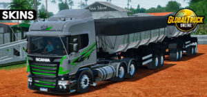 Skins Scania R Cinza Com Faixas Personalizadas no RodoCaçamba 0fg854fg48