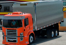 Skins VW Constellation Laranja no Bauzao Jesus Cristo