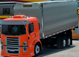 Skins VW Constellation Laranja no Bauzao Jesus Cristo