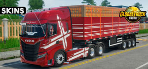 Skins Iveco S Way Vermelho Com Faixas Performance Branca Conjunto na Granel Tampa alta 0gh84g4h