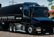 Skins Scania 124G Preta Faixa STREAMLINE na Granel ‘CONJUNTO QUALIFICADO’