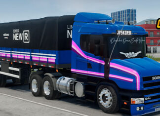 Skins Scania 124G Faixas 60 Anos Scania no Bitrem