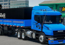 Skins Scania 124G Azul Faixa Espiral na Granel LINHA NEW R
