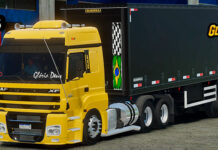 Skins DAF XF Amarelo Qualificado no Sider Preto