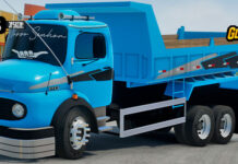 Skins Mercedes Benz 1113 Azul com Faixas Caçambeiro