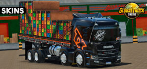Skin Scania P320 XT Preta Metálica Verdureira Exclusiva 044hghgh