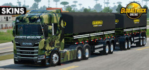 Skins Scania R450 Camuflada Militar Conjunto no Rodotrem Graneleiro 0g845gh8jhj