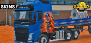 Skins Volvo FH Azul Com Adesivo Personalizado TazMania Exclusivo 0548j4hjhjhj