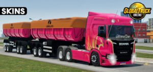 Skins Scania R450 Rosa Heróis da Estrada No RodoCaçamba 0h484h8jhj