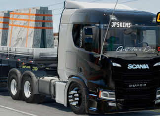 Skins Scania R450 Degrade Branca e Preta Exclusiva