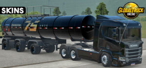 Skins Scania R450 Preta Na Carreta Tanque 449fy