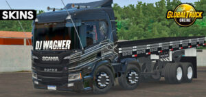 Skins Scania P320 Preta Com Faixas Brancas Qualificado DJ WAGNER 4f8gfg4f8gfgf8
