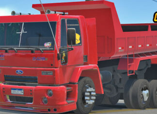 Skins Ford Cargo Caçamba Vermelho Estilo Jovem