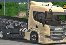 Skins Scania P320 Beje Carroceria Preta TOP