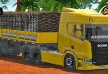 Skins Scania R450 Amarela Qualificada Verdureira de Origem