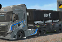 Skins Iveco S Way Cinza Faixas 50 Anos no Bitrem New R Preto