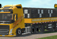 Skins Volvo FH Amarelo Time Machine na Granel Caixaria